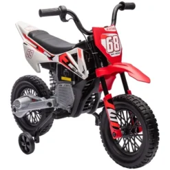 Qaba Kids Motorcycle With Twist Grip Throttle, 12V Electric Motorcycle With Training Wheels, Rear Suspension, Music For Aged 3-6 Years -Children Toys Discount GUEST 8dacc1d9 7339 4983 aa64 5b337e3f13a6