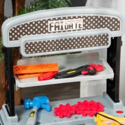 Qaba Kids Workbench 79-Piece Construction Playset Toy With Battery-Powered Drill, Hammer, Saw, Storage Tray For Ages 3+, Black And Gray -Children Toys Discount GUEST 90fbcb4b c395 479a b50a 0ca016115934