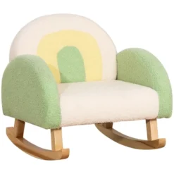 Qaba Kids Sofa, Rocking Toddler Sofa Chair With Solid Wooden Frame, Faux Lamb Fleece Fabric For Nursery, Kindergarten, Playroom, Bedroom -Children Toys Discount GUEST 9451a2a8 7354 4941 8c6e 2da5f2ae9dd4