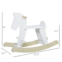Qaba Wooden Rocking Horse Toddler Baby Ride-on Toys For Kids 3-6 Years With Classic Design & Solid Workmanship -Children Toys Discount GUEST 9485505d 6038 4a84 82d1 eaa60bf3a82d