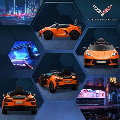 Qaba Chevrolet Corvette Licensed 12V Electric Car For Kids With Parental Remote Control, Suspension System, Music, Horn, Headlight, Slow Start 7 Qaba Chevrolet Corvette Licensed 12V Electric Car For Kids With Parental Remote Control, Suspension System, Music, Horn, Headlight, Slow Start - Image 5