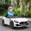 Qaba Mercedes-Benz AMG GTR Licensed 12V Kids Ride On Car With Remote Control, Soft Start, LED Lights, Music Horn & 3 Speeds For 3-6 Years, White -Children Toys Discount GUEST 9d1bafb8 28ee 4574 8d27 c8a5bcb164aa