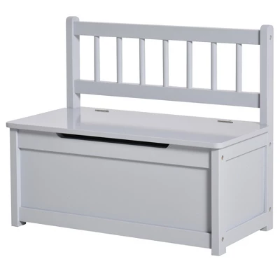 Qaba 2-in-1 Kids Wooden Toy Organizer Chest Storage Box With Seat Bench Cabinet Chunk Cube With Safety Pneumatic Rod 5 Qaba 2-in-1 Kids Wooden Toy Organizer Chest Storage Box With Seat Bench Cabinet Chunk Cube With Safety Pneumatic Rod - Image 3