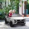 Qaba 2-Seater Ride On Truck, 12V 10AH Cadillac Escalade Licensed Kids Electric Car W/ Remote, 4 Spring Suspension Wheels, Lights, Music Horn, White -Children Toys Discount GUEST ab050b4b defc 4d48 b7db 71e7277b14bb