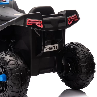 Qaba 12V Kids ATV, Battery Powered Four Wheeler With Spring Suspension, Forward & Reverse, LED Lights, Music, MP3, Blue 7 Qaba 12V Kids ATV, Battery Powered Four Wheeler With Spring Suspension, Forward & Reverse, LED Lights, Music, MP3, Blue - Image 5