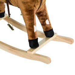 Qaba Kids Metal Plush Ride-On Rocking Horse Chair Toy With Nursery Rhyme Music - Dark Brown -Children Toys Discount GUEST b0a056b7 1c7e 426e 8ff4 b6ae887ce3ad