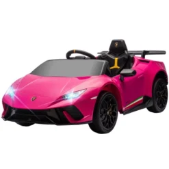 Qaba 12V Lamborghini Huracan Licensed Kids Electric Car With Parent Remote Control, Spring Suspension, Transport Wheel, Soft Start, LED Lights, Pink -Children Toys Discount GUEST b3ced88d ffe7 4590 a976 e94c1ab5ec05