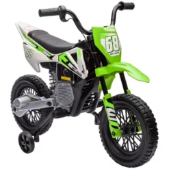 Qaba Kids Motorcycle With Twist Grip Throttle, 12V Electric Motorcycle With Training Wheels, Rear Suspension, Music For Aged 3-6 Years -Children Toys Discount GUEST b6df38e9 13d6 42fa 9b81 9a0d1d2a5d24
