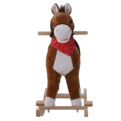 Qaba Kids Ride On Rocking Horse Plush Toy With Realistic Sounds And Red Scarf For Over 3 Years Old Birth Gift -Children Toys Discount GUEST b863a0cb 6c50 4bcd 9ae5 246358aaf121