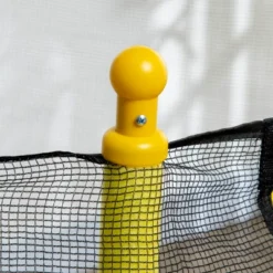 Qaba 4.6' Kids Trampoline With Basketball Hoop, Horizontal Bar, 55" Indoor Trampoline With Enclosure Net, Ages 1-10, Yellow -Children Toys Discount GUEST b949222f b7d4 4c3f a8db 3ebb036c08c4