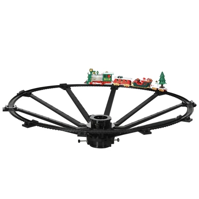Qaba Electric Train Set For Kids With 2 Playing Forms, Battery-Powered Christmas Train Toy Set With Sounds & Lights, Gift Box For 3-8 Years Old 5 Qaba Electric Train Set For Kids With 2 Playing Forms, Battery-Powered Christmas Train Toy Set With Sounds & Lights, Gift Box For 3-8 Years Old - Image 3