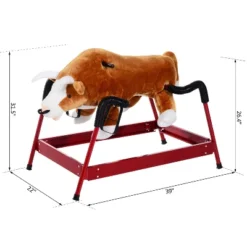 Qaba Plush Spring Rodeo Bull Style Kids Ride-On Toy Rocking Horse With Realistic Sounds -Children Toys Discount GUEST c0233b04 891a 4d28 a860 77210003e118