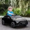Qaba Mercedes-Benz AMG CLA 45 Licensed 12V Kids Ride On Car, Kids Electric Car With Remote Control, Suspension, LED Lights, Music Horn, Black -Children Toys Discount GUEST c6f788bc 1a85 4e3d 814d 5bac131e18db