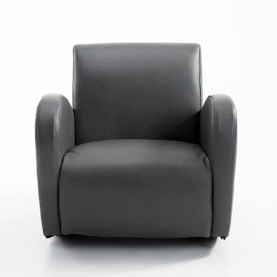 Qaba Kids Sofa Rocking Chair With Side Pocket, PU Leather Toddler Armchair For Children Gray 5 Qaba Kids Sofa Rocking Chair With Side Pocket, PU Leather Toddler Armchair For Children Gray - Image 3