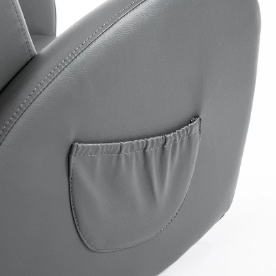 Qaba Kids Sofa Rocking Chair With Side Pocket, PU Leather Toddler Armchair For Children Gray 9 Qaba Kids Sofa Rocking Chair With Side Pocket, PU Leather Toddler Armchair For Children Gray - Image 7