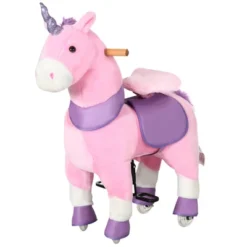 Qaba Ride On Real Walking Unicorn With Sparkly Horn, Soft Plush Ride On Rocking Horse Bearing 176lbs, Imaginative Interactive Toy For Kids, Unicorn -Children Toys Discount GUEST cf346200 49df 46df 8dd5 1c7faccf884a