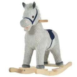Qaba Kids Rocking Horse, Plush Ride On Horse, Toddler Rocker For 36-72 Months Boys And Girls With Realistic Sounds, Gray 9 Qaba Kids Rocking Horse, Plush Ride On Horse, Toddler Rocker For 36-72 Months Boys And Girls With Realistic Sounds, Gray -Children Toys Discount GUEST d0d4b6da 34d9 4812 8aa8 5e569f0ec81d