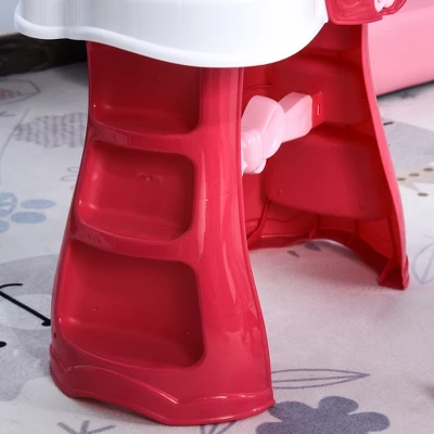 Qaba Kids Vanity Set Makeup Table Princess Pretend Play For Girls With Lights, Sounds, Stool, Magic Wand Remote, Mirror And Makeup Accessories 7 Qaba Kids Vanity Set Makeup Table Princess Pretend Play For Girls With Lights, Sounds, Stool, Magic Wand Remote, Mirror And Makeup Accessories - Image 5