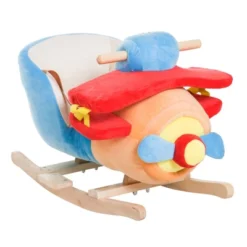 Qaba Kids Wooden Plush Ride-On Rocking Plane Chair Toy -Children Toys Discount GUEST d5ace820 7225 41c2 8e46 0e5c15f7fe6e
