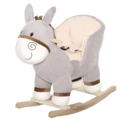 Qaba Kids Rocking Chair, Plush Ride On Rocking Horse Donkey With Sound, Wood Base Seat, Safety Belt, Baby Toddler Rocker Toy For 18 - 36 Months, Gray 9 Qaba Kids Rocking Chair, Plush Ride On Rocking Horse Donkey With Sound, Wood Base Seat, Safety Belt, Baby Toddler Rocker Toy For 18 - 36 Months, Gray -Children Toys Discount GUEST d658cf7a 986f 41b3 a27d 905de894f062