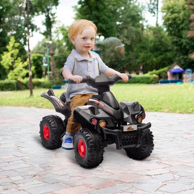 Qaba Kids ATV, 6V 4 Wheeler Kids Quad Car, Battery Powered Electric Ride On Toy With Music For Boys & Girls Ages 2-6 Years, Black 4 Qaba Kids ATV, 6V 4 Wheeler Kids Quad Car, Battery Powered Electric Ride On Toy With Music For Boys & Girls Ages 2-6 Years, Black - Image 2