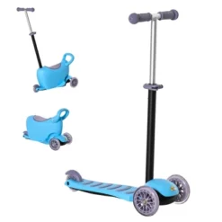 Qaba 3-in-1 Kids Scooter, Sliding Walker & Push Rider, With 3 Balanced Wheels, Adjustable Height, And Removable Storage Seat, Toy Vehicle For 2-6 Year Olds -Children Toys Discount GUEST d8896d64 cb5b 443a a35a 03e3a3288e84