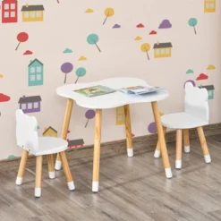Qaba Kids Table And Chair Set For Arts, Meals, Lightweight Wooden Homework Activity Center, Toddlers Age 3+, White 13 Qaba Kids Table And Chair Set For Arts, Meals, Lightweight Wooden Homework Activity Center, Toddlers Age 3+, White -Children Toys Discount GUEST d9344b83 32e4 4d43 af08 b97952a03436
