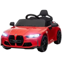 Qaba BMW M4 Licensed Kids Electric Car, 12V Ride On Car With Remote Control, Suspension, Handle Attachment, LED Lights, Music, Soft Start -Children Toys Discount GUEST dac6f9c8 7c04 4635 a160 2641f3dc3d9a