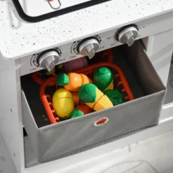 Qaba Wooden Play Kitchen With Easy Toy Organizer Bins, Latte Maker Pretend Play Kitchen Set With Stove Sound Effects, Preschool Toy Playset -Children Toys Discount GUEST deaeb898 afef 47e0 b22a 057e890eff2e