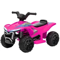 Qaba Kids ATV Quad, 6V Ride On Toy With Rechargeable Battery, Light, Music, Forward & Reverse, 4 Wheeler Battery Powered For Boys Girls, Pink -Children Toys Discount GUEST dfba6bfe 45c9 4cf3 9d38 de975f035d10