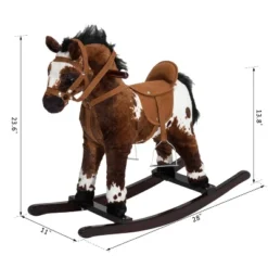 Qaba Kids Metal Plush Ride-On Rocking Horse Chair Toy With Realistic Sounds - Dark Brown/White 12 Qaba Kids Metal Plush Ride-On Rocking Horse Chair Toy With Realistic Sounds - Dark Brown/White -Children Toys Discount GUEST e4f0fee5 b291 44f2 8883 73a83fdbfce6