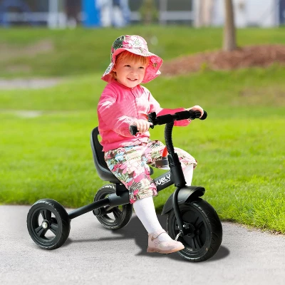 Qaba 3-Wheel Recreation Ride-On Toddler Tricycle With Bell Indoor / Outdoor - Black 4 Qaba 3-Wheel Recreation Ride-On Toddler Tricycle With Bell Indoor / Outdoor - Black - Image 2