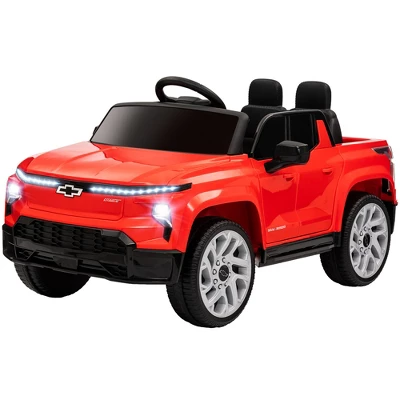 Qaba 12V Chevrolet Silverado EV RST Licensed Kids Electric Car With Parent Remote Control, Spring Suspension, Soft Start, Auxiliary Wheels, Red 5 Qaba 12V Chevrolet Silverado EV RST Licensed Kids Electric Car With Parent Remote Control, Spring Suspension, Soft Start, Auxiliary Wheels, Red - Image 3