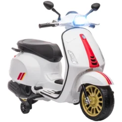Qaba Vespa Licensed Electric Motorcycle For Kids, 6V Toddler Motorcycle With Music, FM Radio, Headlight, Single Button Start For 3-6 Years -Children Toys Discount GUEST efc4c2c2 95a0 4f8e 870c 0a95e6e23335