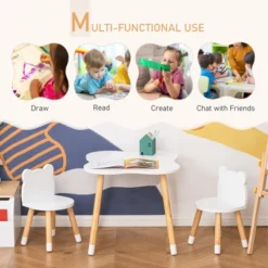 Qaba Kids Table And Chair Set For Arts, Meals, Lightweight Wooden Homework Activity Center, Toddlers Age 3+, White 15 Qaba Kids Table And Chair Set For Arts, Meals, Lightweight Wooden Homework Activity Center, Toddlers Age 3+, White -Children Toys Discount GUEST f65fa918 e1d8 4a0b b3de 89a46b3a22b5