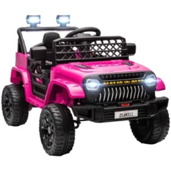 Qaba 12V Ride On Truck, Battery Powered Kids Electric Car With Spring Suspension, Remote, 3 Speeds, LED Headlights, Horn, USB Music -Children Toys Discount GUEST fa25c300 012a 41f8 a35f e5bae2ac9210