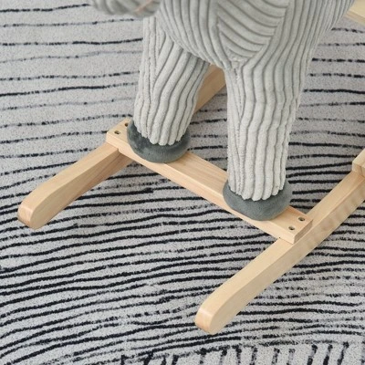 Qaba Kids Rocking Horse, Plush Ride On Horse, Toddler Rocker For 36-72 Months Boys And Girls With Realistic Sounds, Gray 7 Qaba Kids Rocking Horse, Plush Ride On Horse, Toddler Rocker For 36-72 Months Boys And Girls With Realistic Sounds, Gray - Image 5