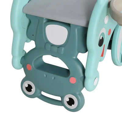 Qaba 3-in-1 Kids Portable Slide Rocking Horse Toy With Basketball Hoop For Age 3-5 Boys And Girls 6 Qaba 3-in-1 Kids Portable Slide Rocking Horse Toy With Basketball Hoop For Age 3-5 Boys And Girls - Image 4