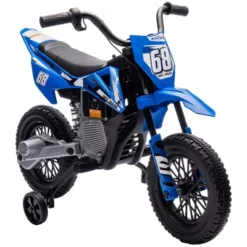 Qaba Kids Motorcycle With Twist Grip Throttle, 12V Electric Motorcycle With Training Wheels, Rear Suspension, Music For Aged 3-6 Years -Children Toys Discount GUEST ffabed30 5929 4745 81e5 c5cee253518e
